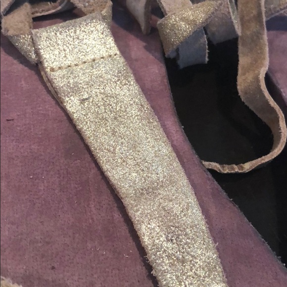 NWOT Free People Gold Dahlia laceup sandals - Picture 3 of 5